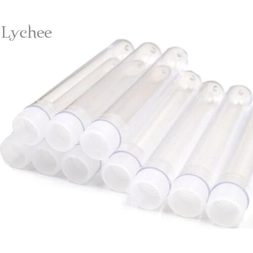 Lychee Life 10Pcs Transparent Functional Embroidery Felting Needles Container Holder Box Needle Bottle Sewing Tools