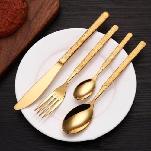 Cutlery Set Mirror Gold Cutlery Set Stainless Steel Dinnerware Steel Gold Forks Spoons Knives Steel Cutlery Set Silverware Set