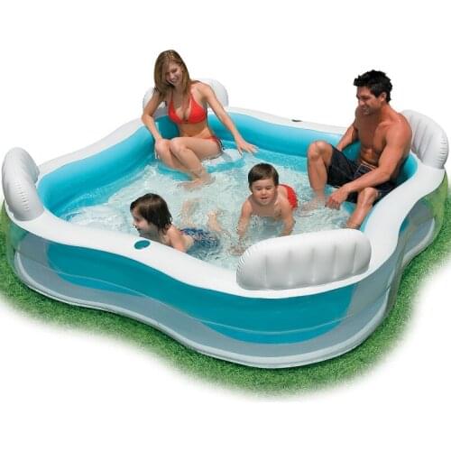 Inflatable Swimming Pool backrest with seat family swimming pool inflatable pool square Summer baby swimming pool