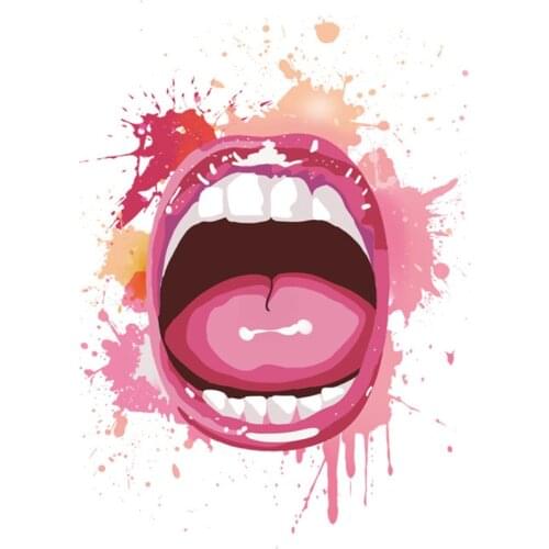 Mouth Lips Iron On Patches DIY Fashion Tops Vinyl Heat Transfer Appliqued Thermal Stickers For T-Shirt Dresses Washable Patch
