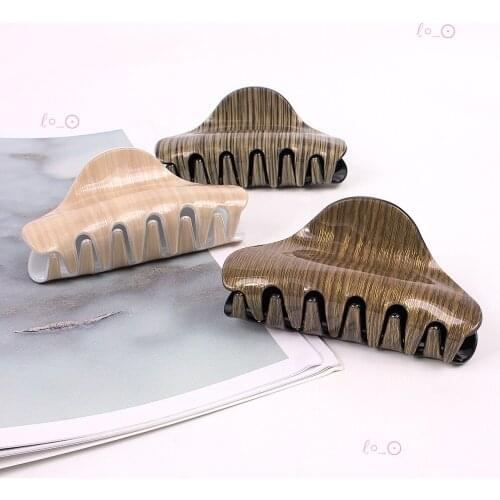 New fashion senior 1Pcs Women Hair Clip Plastic Large high-grade wood pattern leopard acrylic Marbled vintage Accessories