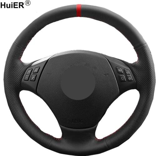 HuiER Hand Sewing Car Steering Wheel Cover Wrap Braid on the Steering wheel For BMW E90 E91(Touring) 320d 325i 335i X1 E84