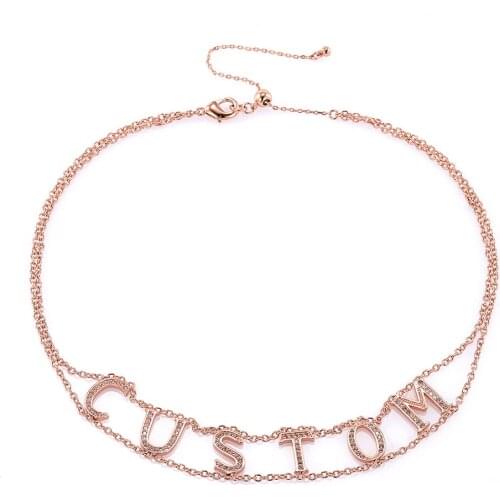 Lateefah Daily Personality Name Chocker Necklace Custom Name Plate Necklace Jewelry Gift for Her Valentines Gift Mothers Day