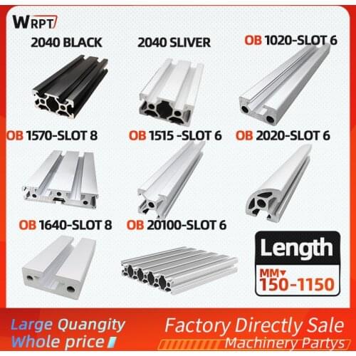 Industrial aluminum alloy profile 1PCS 1640/1020/1570/1515/20100 / 2020R / 2040 silver / 2040 black length = 150MM-1150MM