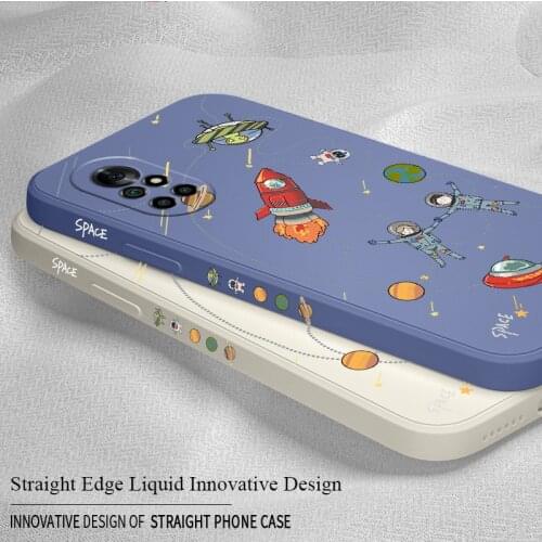 For Huawei HuaweiNova 8 7 Pro 6 SE Case Side Space Liquid Slicone Phone Cover 5 Pro 5Z 5I 5Ipro 5T 4 4E Shockproof Soft Case