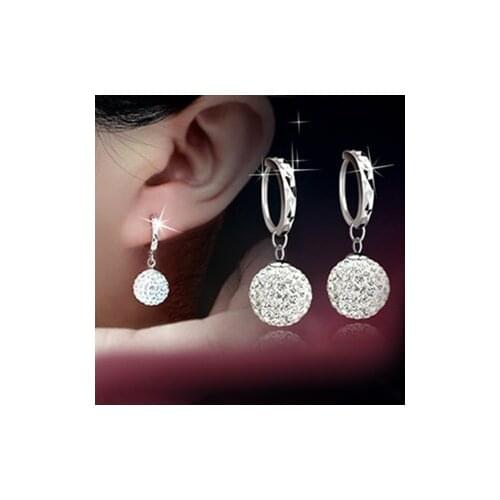 RONGBIN Silver Plated crystal women earrings long earrings fashion Stud earrings charming fashion jewelry Gift for Women Girl