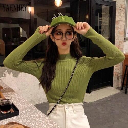 2021 Autumn Solid Vintage Long Sleeve Sweaters Lady Turtleneck Knitted Fashion Pullover Female Elegant Slim Tops Woman Sweaters