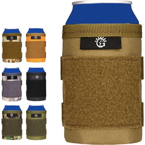 Tactical Molle Beer Bottle Cover Beverage Cooler Army Sports Bottle Pouch Bag Wine Bottle Carrier Drink Set Outdoor Jar Holder