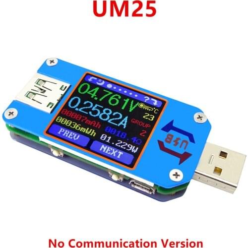 UM25 UM25C for APP USB 2.0 Type-C LCD Voltmeter ammeter voltage current meter battery charge measure cable resistance Tester