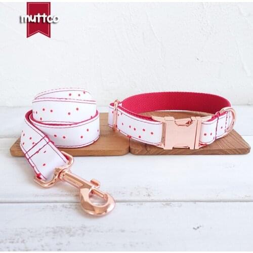 MUTTCO unique dog collar THE RED INK convenient to walk the dog leash accessory for small medium large dog 5 size UDC093M