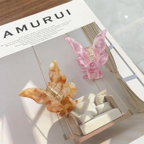 Acetate Butterfly Hair Claw Crab Clamps Fairy Geometric for Women Girls Hair Clip Gradient Hairpin Barrettes Hair Accessories