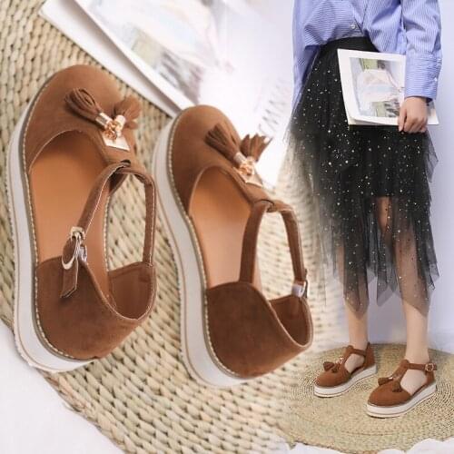 Womens Sandals Summer New Fashion Thick Bottom Tassel Shoes Plus Size European And American Leisure Comfort Sports Sandals
