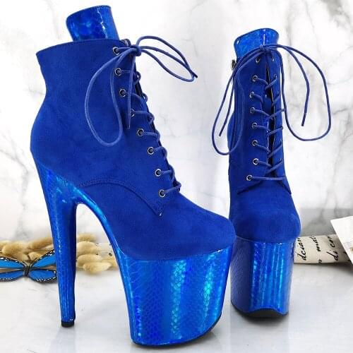 Leecabe 20CM/8Inch Womens Platform disco party High Heels Shoes Pole Dance boot