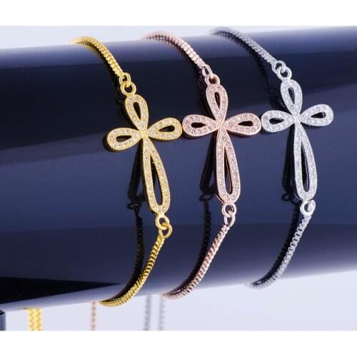 2017 New Arrival Cross Flower Necklace For Women Simple Modern Micro Pave Cubic Zirconia Necklaces Jewelry Accessories