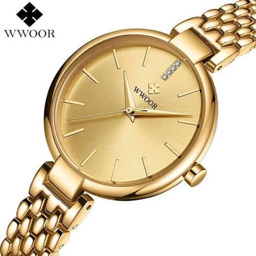 2019 WWOOR Rose Gold Watch Women Quartz Watches Ladies Top Brand Luxury Female Wrist Watch Girl Clock Relogio Feminino