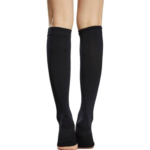 1 Pair Compression Socks Men Women 20-30mmHg Open Toe Compression Stockings Compression Sleeves for Varicose Vein Swelling