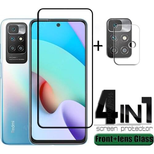 4-in-1 For Xiaomi Redmi Note 10 Glass For Redmi Note 10 Tempered Glass HD 9H Screen Protector For Note 8 T 9 Pro 10 Lens Glass