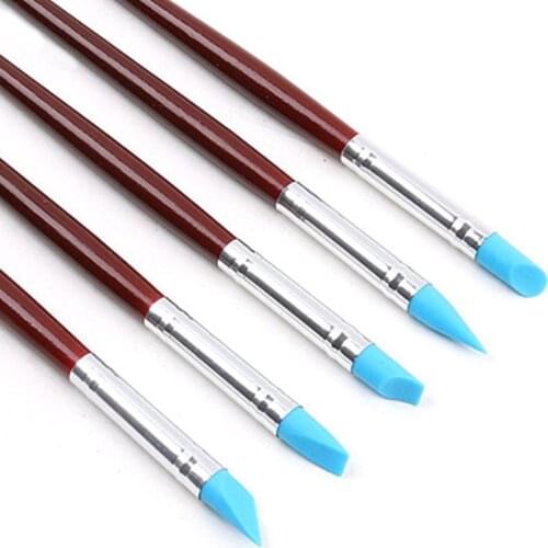 5pcs Dental lab composite Silicone Resin Brush Pens Dentistry products For Adhesive Resin Porcelain Teeth Denture Dentist Tools