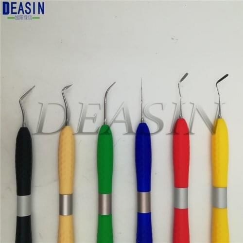 6pc/set Dental resin filler Aesthetic restoration kit Resin knife Plastic dresser with silicone handle CT1~6