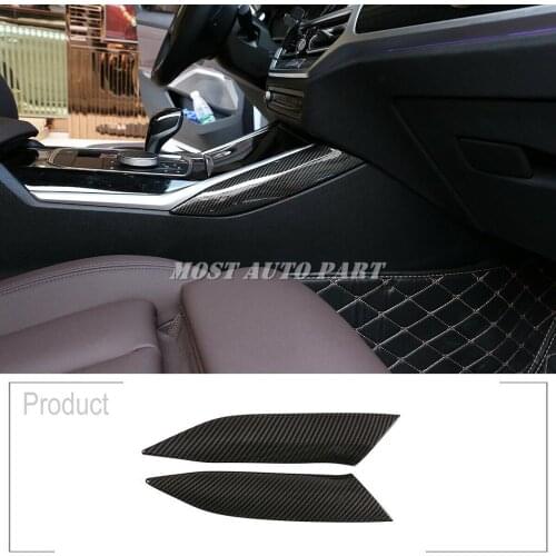 ABS Plastic ABS Carbon Fiber Look Interior Side Center Console Decoration Cover Trim For BMW 3 Series G20 G21 G28 2019-2020 2pcs
