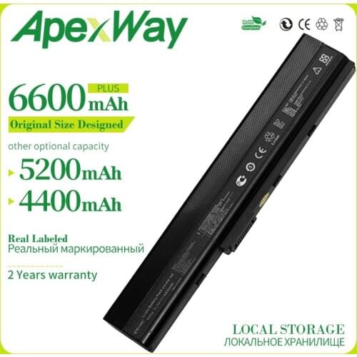 Apexway 6600mAh New Laptop Battery A31-K52 A41-K52 A32-K52 A42-K52 for Asus A52 A52F A52J B53 K42 K42F K52F K52 K52J K52JC K52JE