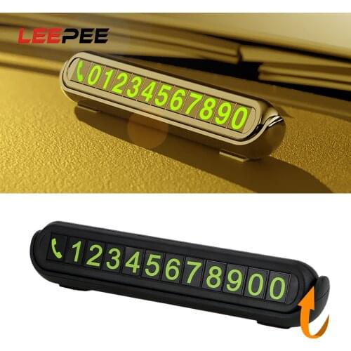 LEEPEE Car Temporary Parking Card With Fragrance Tank Luminous Telephone Number Card Hidden Number Plate Auto Accessories