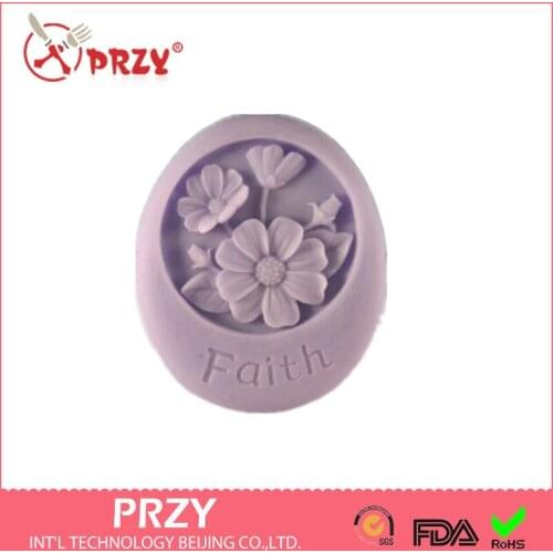 Free shipping DIY Faith flower modelling silicon soap mold Cake decoration mold Handmade soap mold