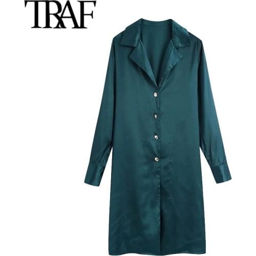 TRAF Women Fashion With Metal Buttons Loose Fitting Cozy Blouses Vintage Long Sleeve Female Shirts Blusas Chic Tops