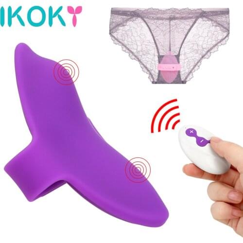 IKOKY Clitoris Vagina Stimulate Panties Vibrating Egg Sex Toys for Women 10 Speed Female Masturbation Bullet Vibrator