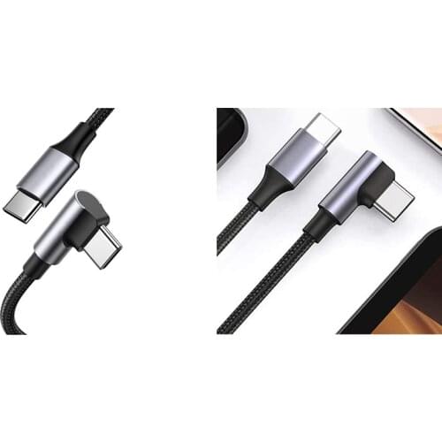 USB C To USB C Cable Right Angled 100W PD Fast Charger Type C 90 Degree Power Data Lead For Ipad Samsung