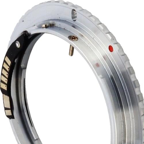 PIXCO EMF AF Confirm Mount Adapter Ring Suit For Olympus OM Lens To Canon EOS EF Camera Brass silver