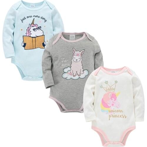 Kavkas Baby Boy Bodysuit ropa de bebe Long Sleeve 100% Cotton Body Clothes Cartoon Print Newborn Girl Clothing Jumpsuit