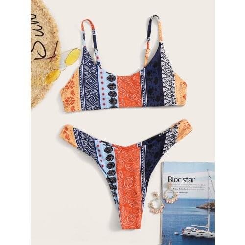 Bikini Set Women High-waisted Two Piece Swimsuit 2020 Girl Beach Bathing Suit Swimwear Biquinis