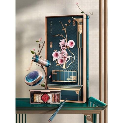Cy Chinese Style Lovesickness Flower Blooming Concentric Gift Box Oriental Lover Gift Makeup Set Free Shipping