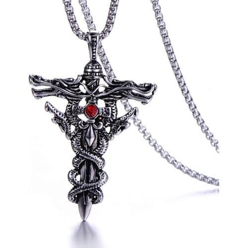 Creative New Product Trend Titanium Steel Cross Sword Pendant