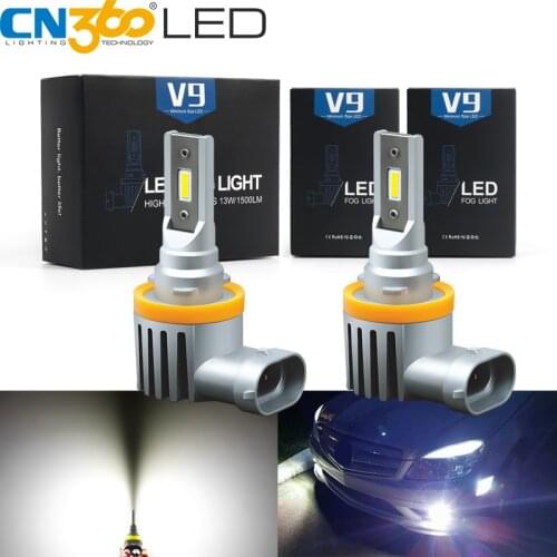 CN360 2pcs H11 H8 H9 Led Car Fog Light Bulbs 9005 9006 H4 Auto Lamp H1 H3 H16 880 881 H27 Fog Lamp DRL CSP 12V 6500K 3000LM