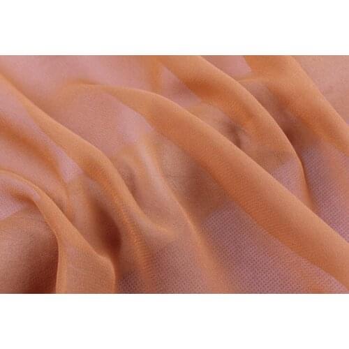 100% pure silk fabric georgette 8m/m 138cm 54" orange color 138# lightweight soft tulle for dress or scarf