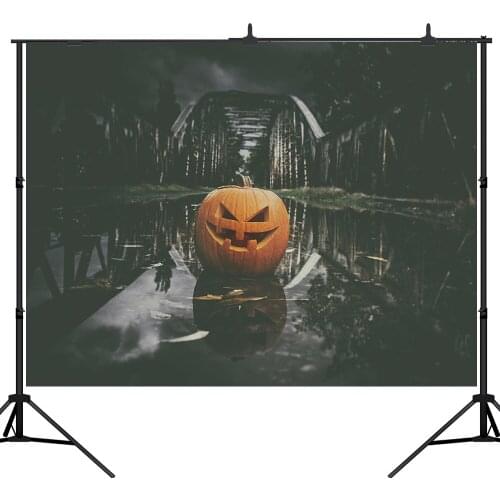 Lyavshi backgrounds for photo studio Halloween terror pumpkin wood bridge night backdrop photocall fantasy props