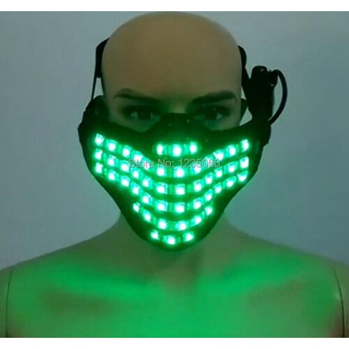 Fashion RGB LED Mask Mutilcolor Light Hero Face Guard DJ Mask Event & Party Halloween Birthday LED Colorful Masks for show