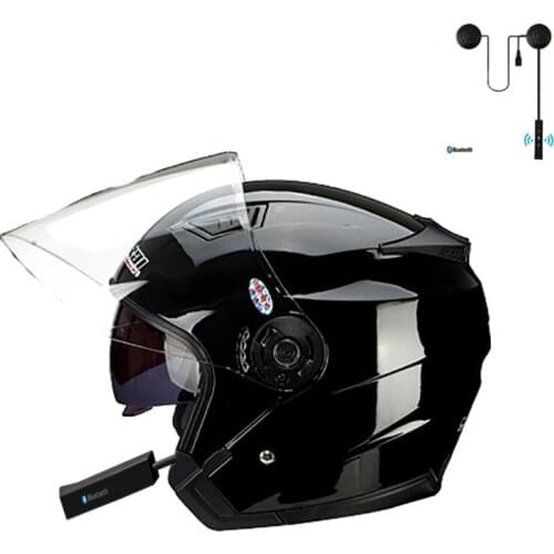 Motorcycle Dual Lens Half Helmet Bluetooth-compatible Unisex Electric Vehicles Bike Scooter Helmets Motorbike Moto Helmet