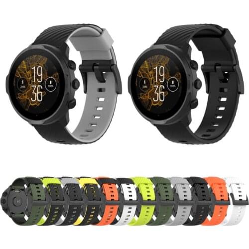Soft Silicone Sports Watch Strap for Suunto 7 Bracelet Replacement Wristband for Suunto 9 Baro/9 Spartan/9 GPS Watch Band