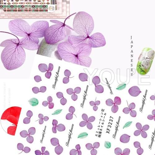 Nail Art Sticker Foil 12 Colors Decoration Decals Forever Purple Flower Nail Stickers Everything for Manicure for Nail Design