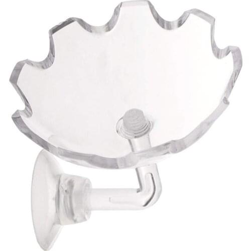 2019 New Aquarium Fish Shrimp Feeder Acrylic Fish Tank Floating Bowl Flower Shape Food Feeder With Suction Cup Aquarium Supplies