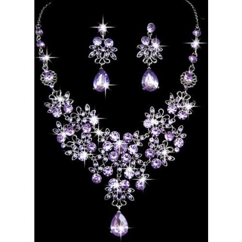 NEW Bridal jewelry Butterfly large drops of water necklace earrings sets wedding jewelry wedding with Woman and girl jewelry