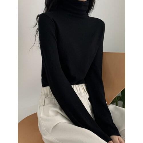 High Neck Slim Sweater Autumn Winter New Soft Style Long Sleeve Sweater