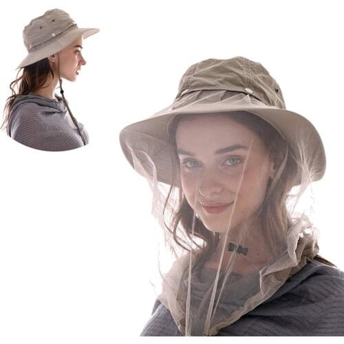 Mosquito-proof Hats Hiking Fishing Hat with Hidden Net Sun Protection Camping Caps for Outdoors 360 Breathable