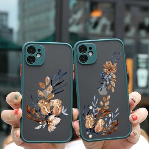 Flower Birds Case For iPhone 12 11 Pro max Fashion Floral Case For iPhone SE 2020 8 7 6S Plus XS MAX XR X Hard Shockproof Cover
