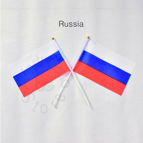 Russia flag Banner 14*21cm hand waving National flag Home Decoration flag banner