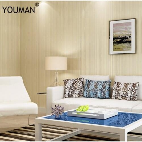 Free Shipping Modern Wallpaper Roll Cheap Wallpaper for Wall 3D High Quality Solid Stripes Wallpaper Pink Beige Grey Home Decor