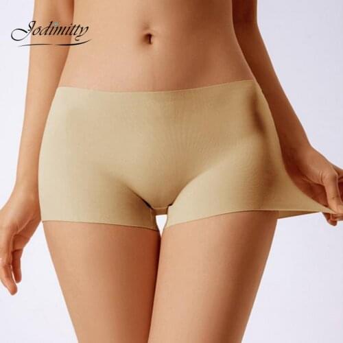 Women Safety Shorts Seamless Pants Silk High Waist Panties Seamless Anti Emptied Boyshorts Pants Girls Underwear Slimming 2021
